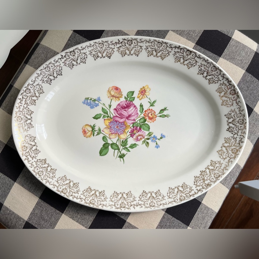 Knowles 1952 Spring Floral Pattern Serving Platter